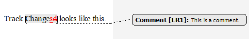 Example of Word's Track Changes Tool